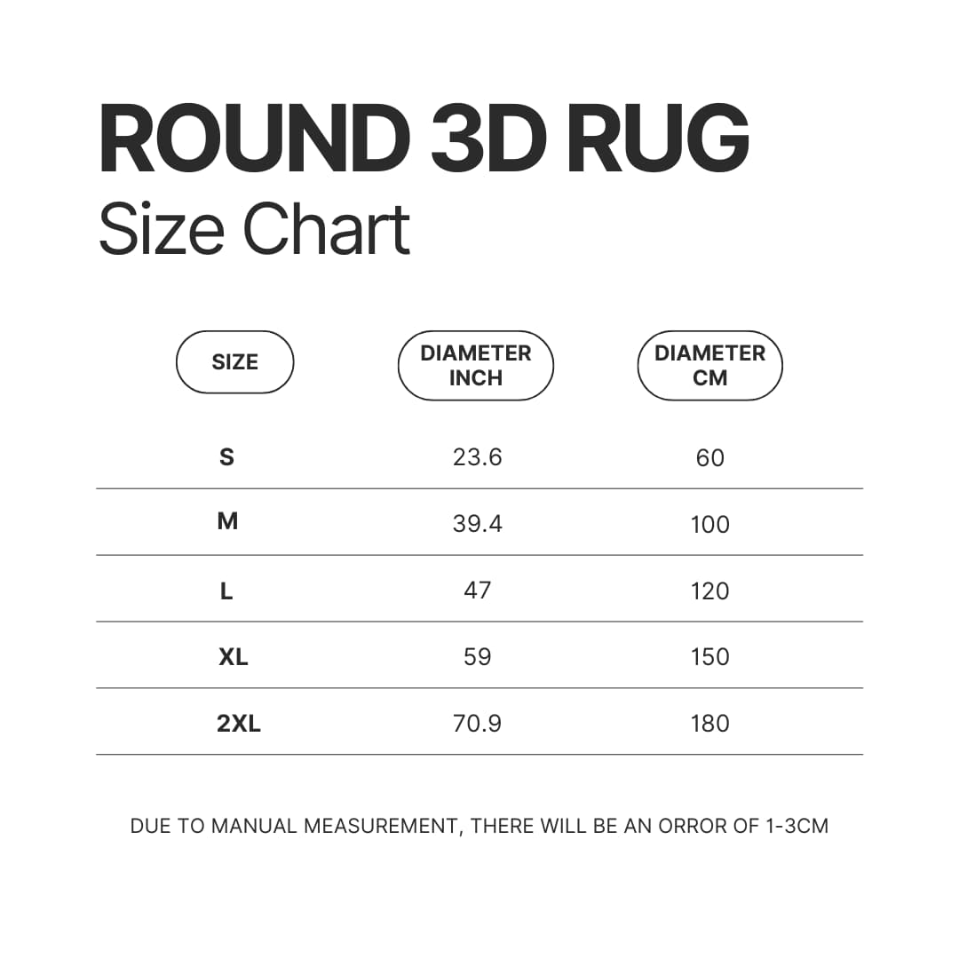 Roung Rug Size Chart 1 - Pierce The Veil Store