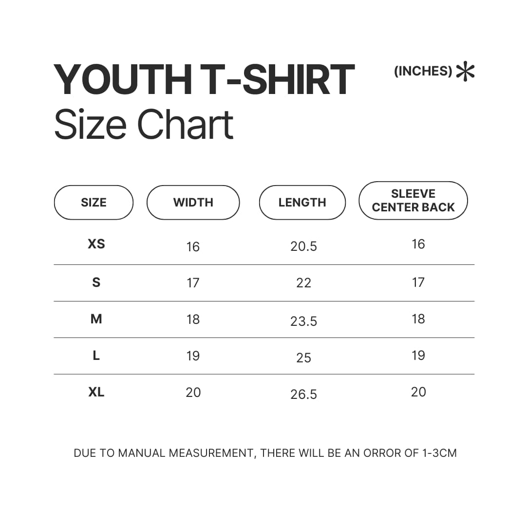 Youth T shirt Size Chart - Pierce The Veil Store